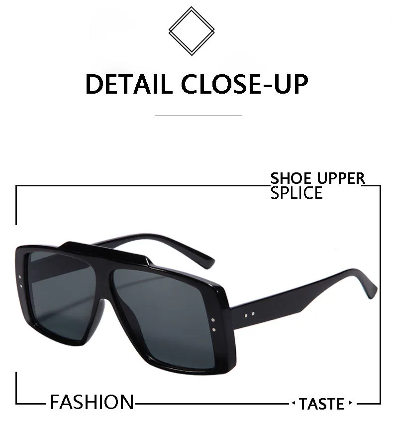 New  Fashion Square Sunglasses  Trendy Men's And Women's Large Frame All-match Sunscreen Sunglasses T22116 display picture 2