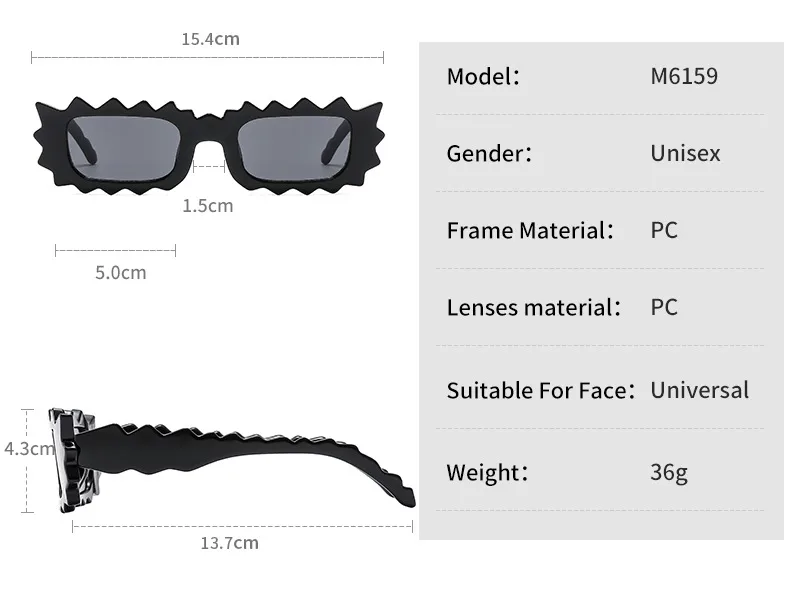 New Sunglasses  Personalized Lace Irregular Fashion Temperament Women's  All-match Sunglasses M6159 display picture 4