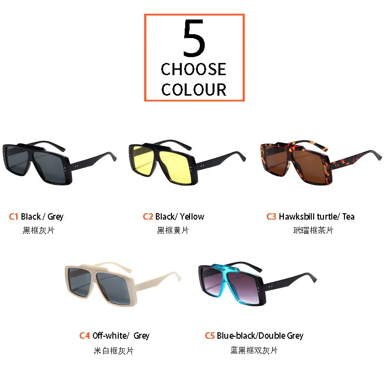 New  Fashion Square Sunglasses  Trendy Men's And Women's Large Frame All-match Sunscreen Sunglasses T22116 display picture 6