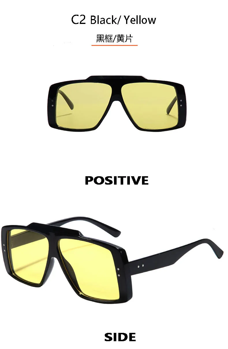 New  Fashion Square Sunglasses  Trendy Men's And Women's Large Frame All-match Sunscreen Sunglasses T22116 display picture 9