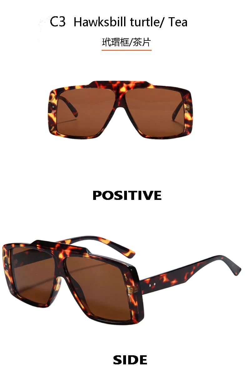 New  Fashion Square Sunglasses  Trendy Men's And Women's Large Frame All-match Sunscreen Sunglasses T22116 display picture 10