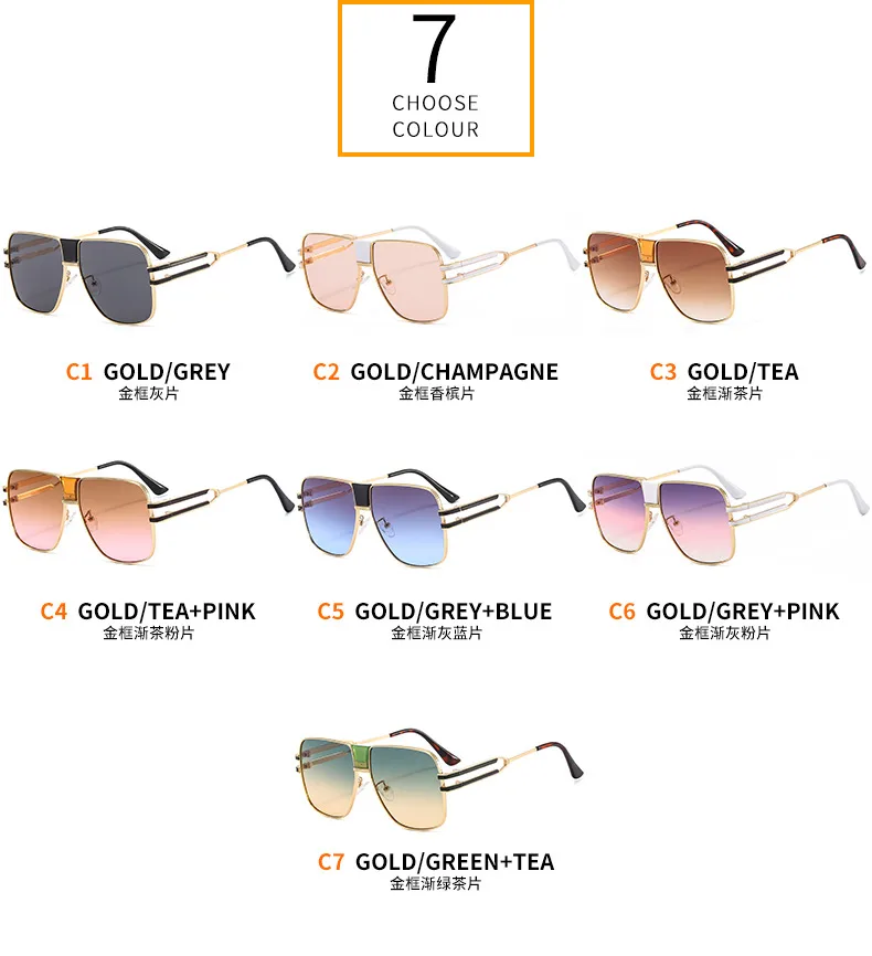 New Frame Metal Color Sunglasses Men's And Women's All-match Elegant Trendy Sunglasses  Ins Glasses M510 display picture 5