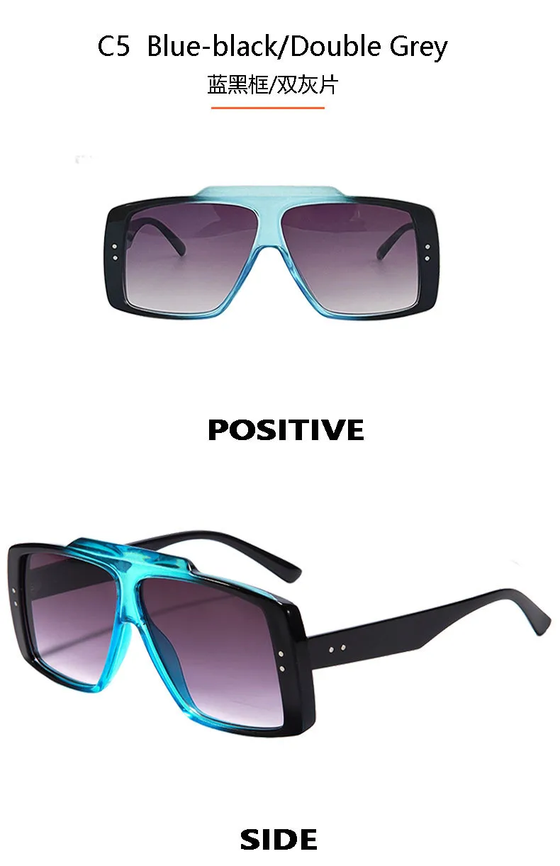 New  Fashion Square Sunglasses  Trendy Men's And Women's Large Frame All-match Sunscreen Sunglasses T22116 display picture 12