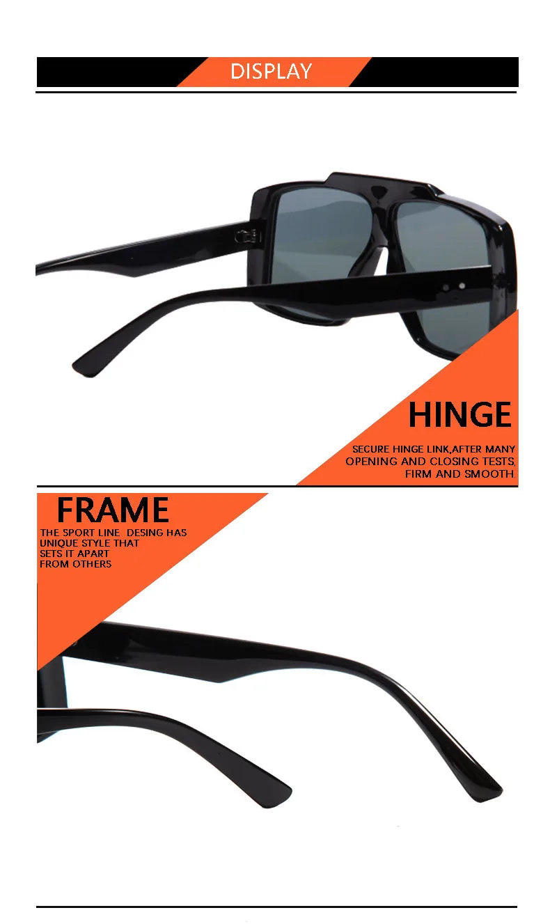 New  Fashion Square Sunglasses  Trendy Men's And Women's Large Frame All-match Sunscreen Sunglasses T22116 display picture 13