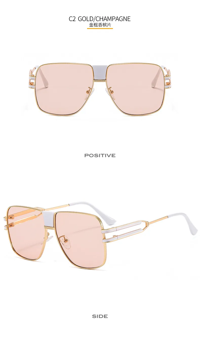 New Frame Metal Color Sunglasses Men's And Women's All-match Elegant Trendy Sunglasses  Ins Glasses M510 display picture 8
