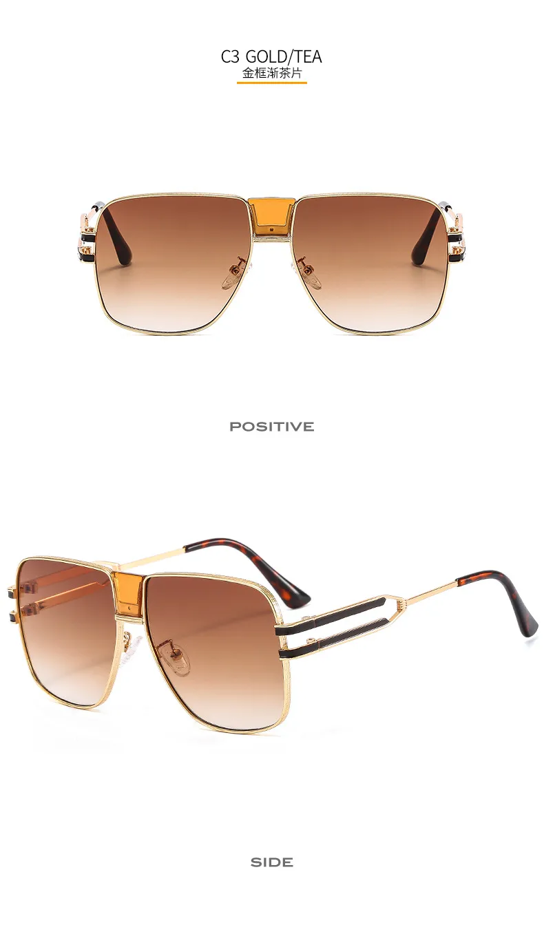 New Frame Metal Color Sunglasses Men's And Women's All-match Elegant Trendy Sunglasses  Ins Glasses M510 display picture 9