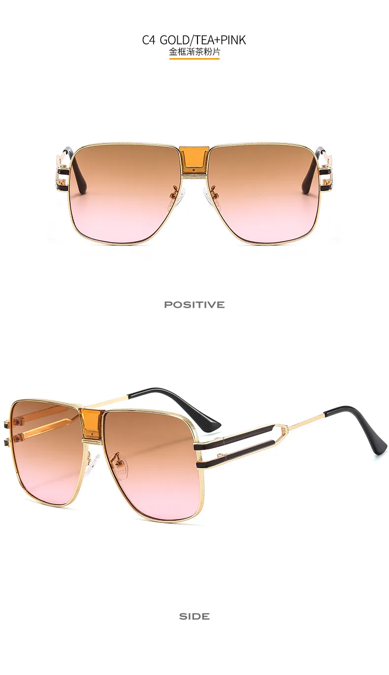 New Frame Metal Color Sunglasses Men's And Women's All-match Elegant Trendy Sunglasses  Ins Glasses M510 display picture 10