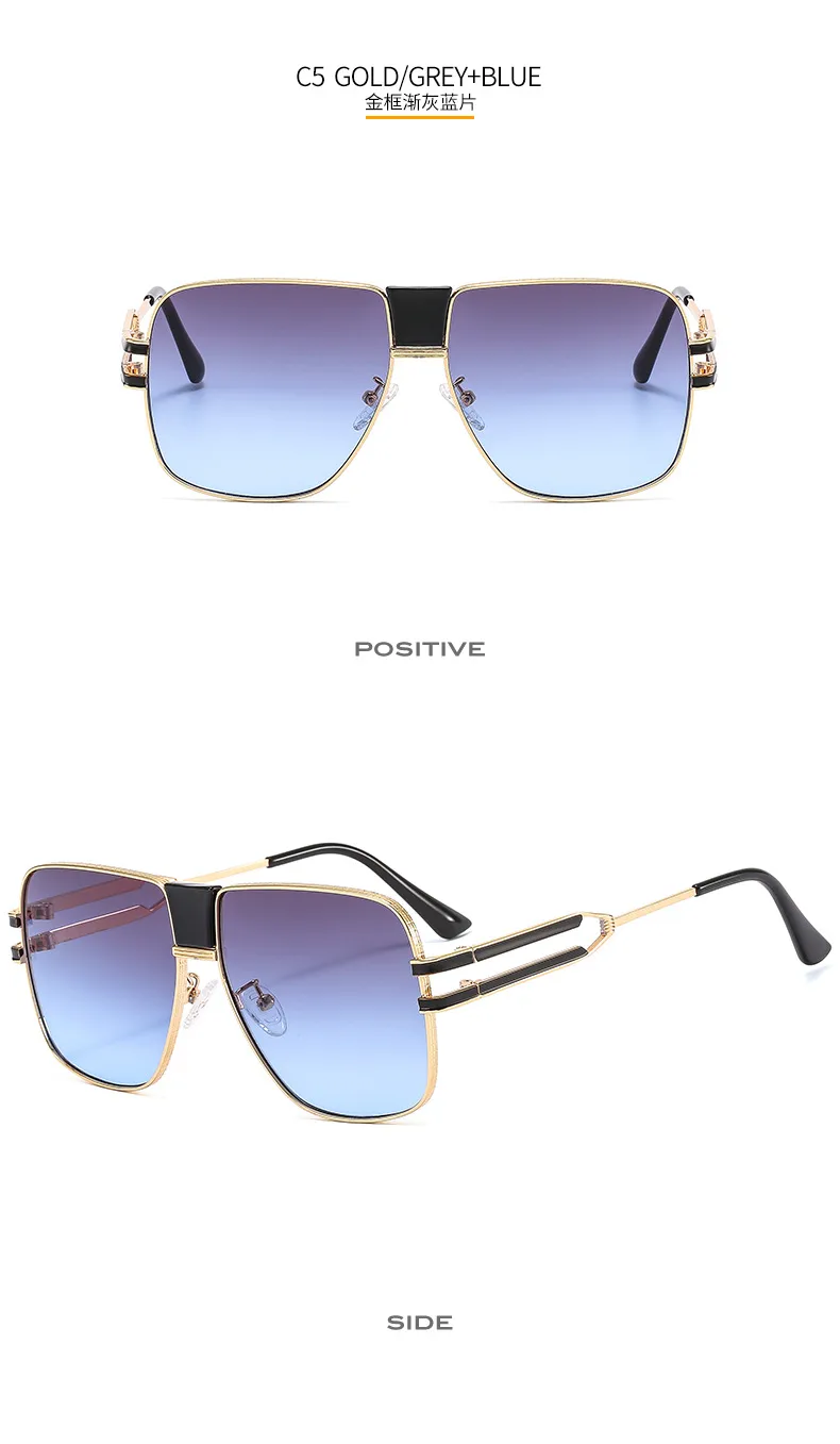 New Frame Metal Color Sunglasses Men's And Women's All-match Elegant Trendy Sunglasses  Ins Glasses M510 display picture 11