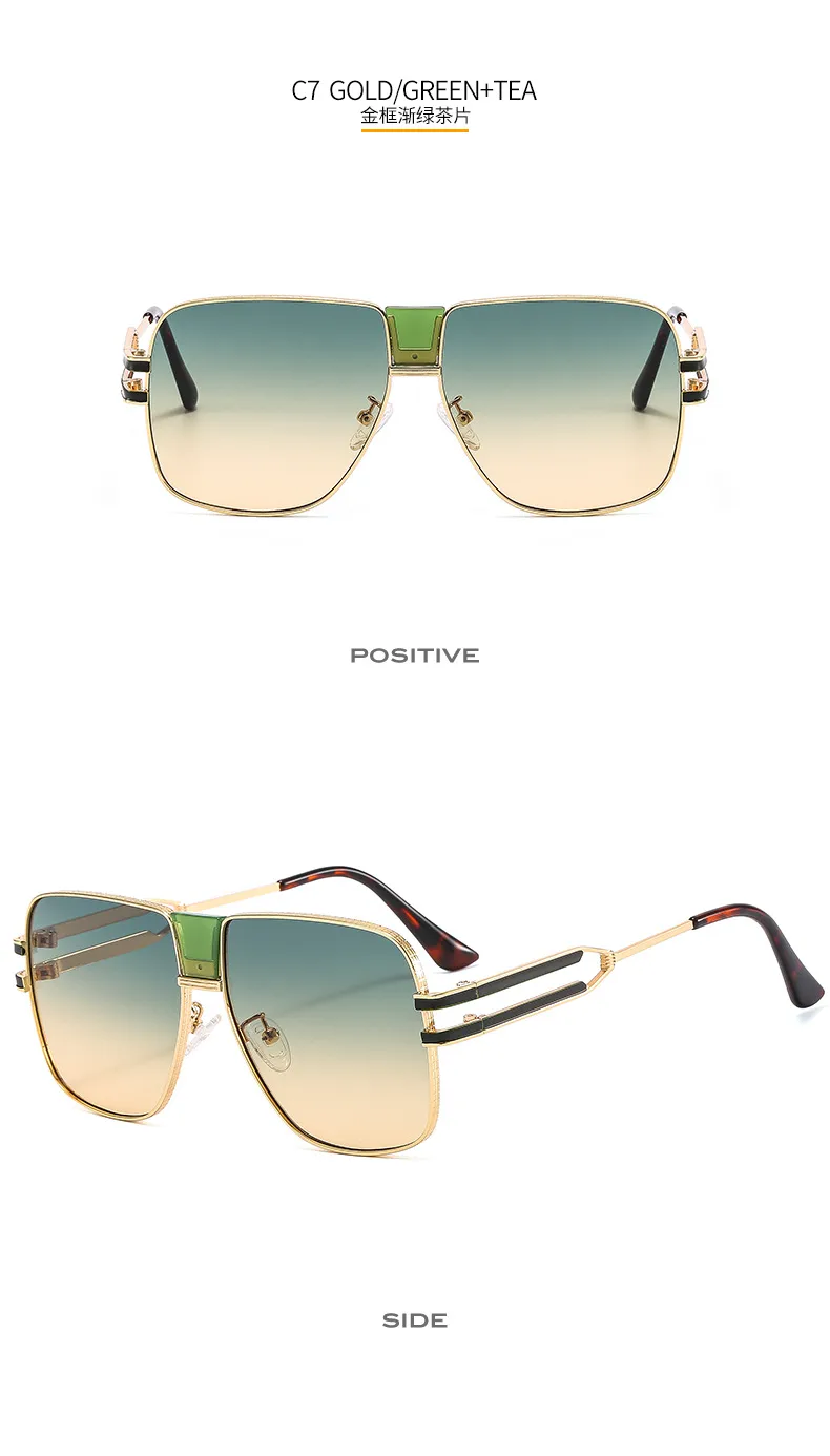 New Frame Metal Color Sunglasses Men's And Women's All-match Elegant Trendy Sunglasses  Ins Glasses M510 display picture 13