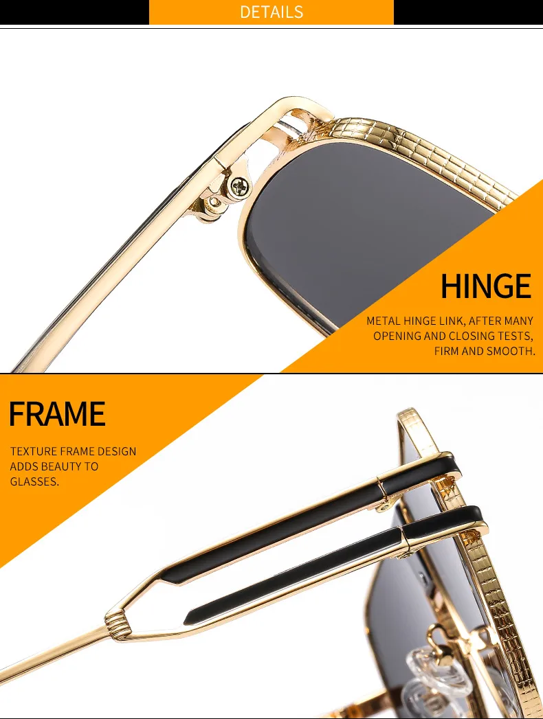 New Frame Metal Color Sunglasses Men's And Women's All-match Elegant Trendy Sunglasses  Ins Glasses M510 display picture 14