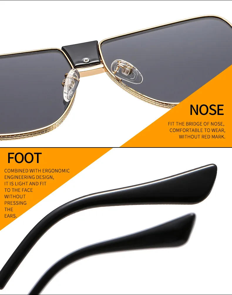 New Frame Metal Color Sunglasses Men's And Women's All-match Elegant Trendy Sunglasses  Ins Glasses M510 display picture 15