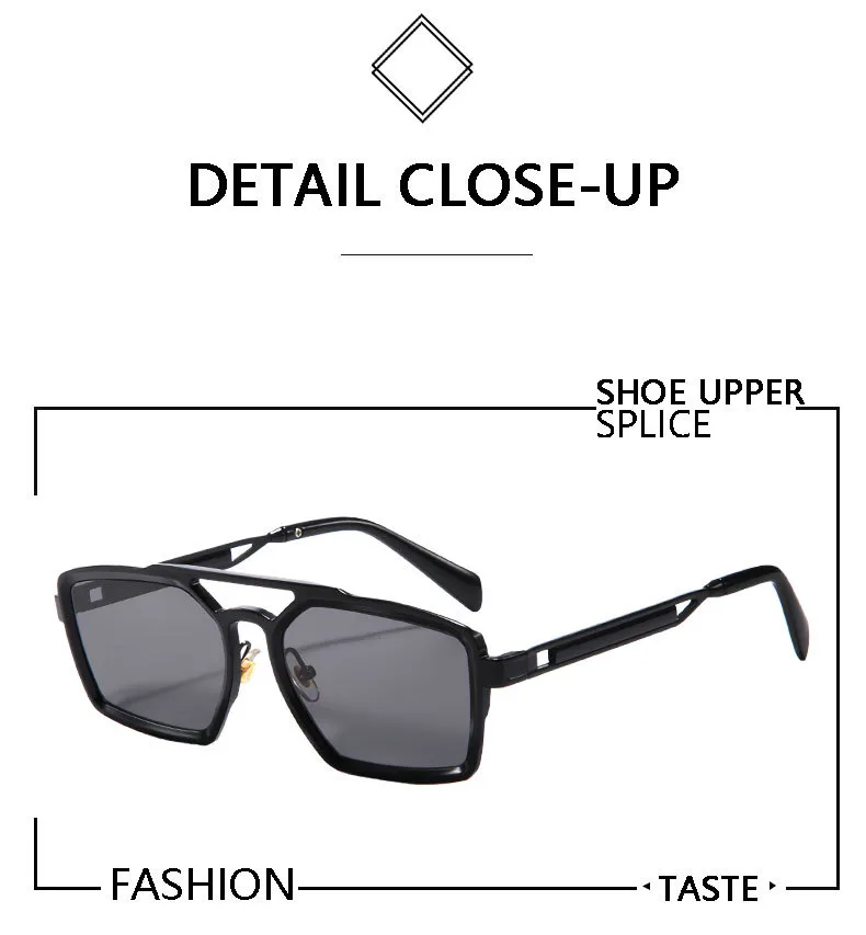 New   High-grade Metal Fashion Sunglasses Double Beam Retro Men's Outdoor Riding Sunglasses T22141 display picture 2