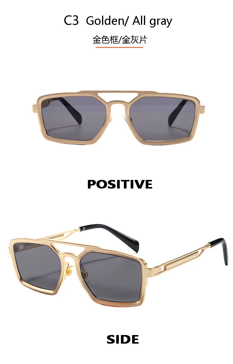 New   High-grade Metal Fashion Sunglasses Double Beam Retro Men's Outdoor Riding Sunglasses T22141 display picture 10