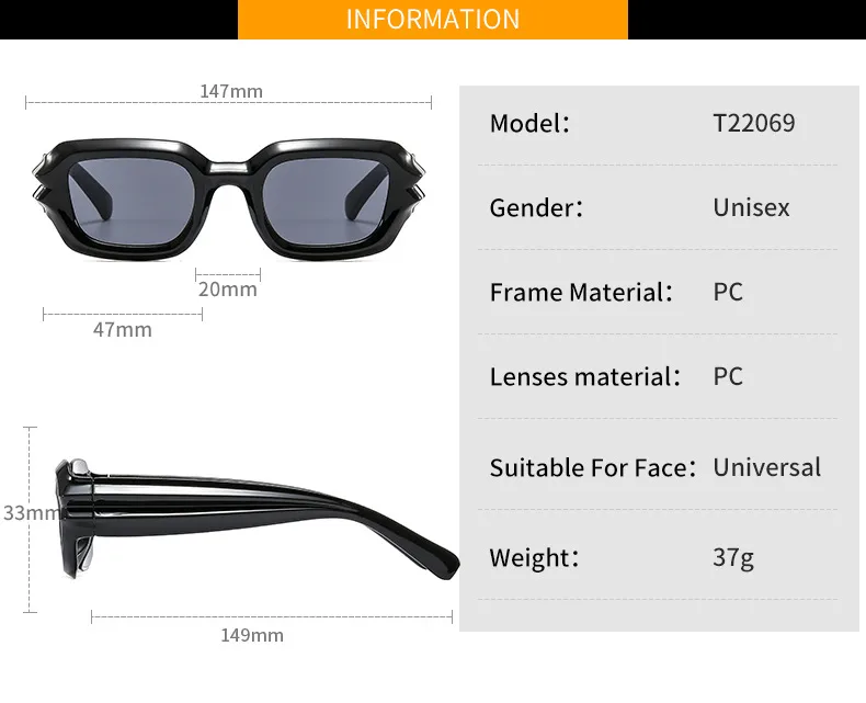 Personalized Box Sunglasses Summer New Cyber Celebrity Fashion Sunglasses Corrugated Hip Hop Sunglasses 2206 display picture 4