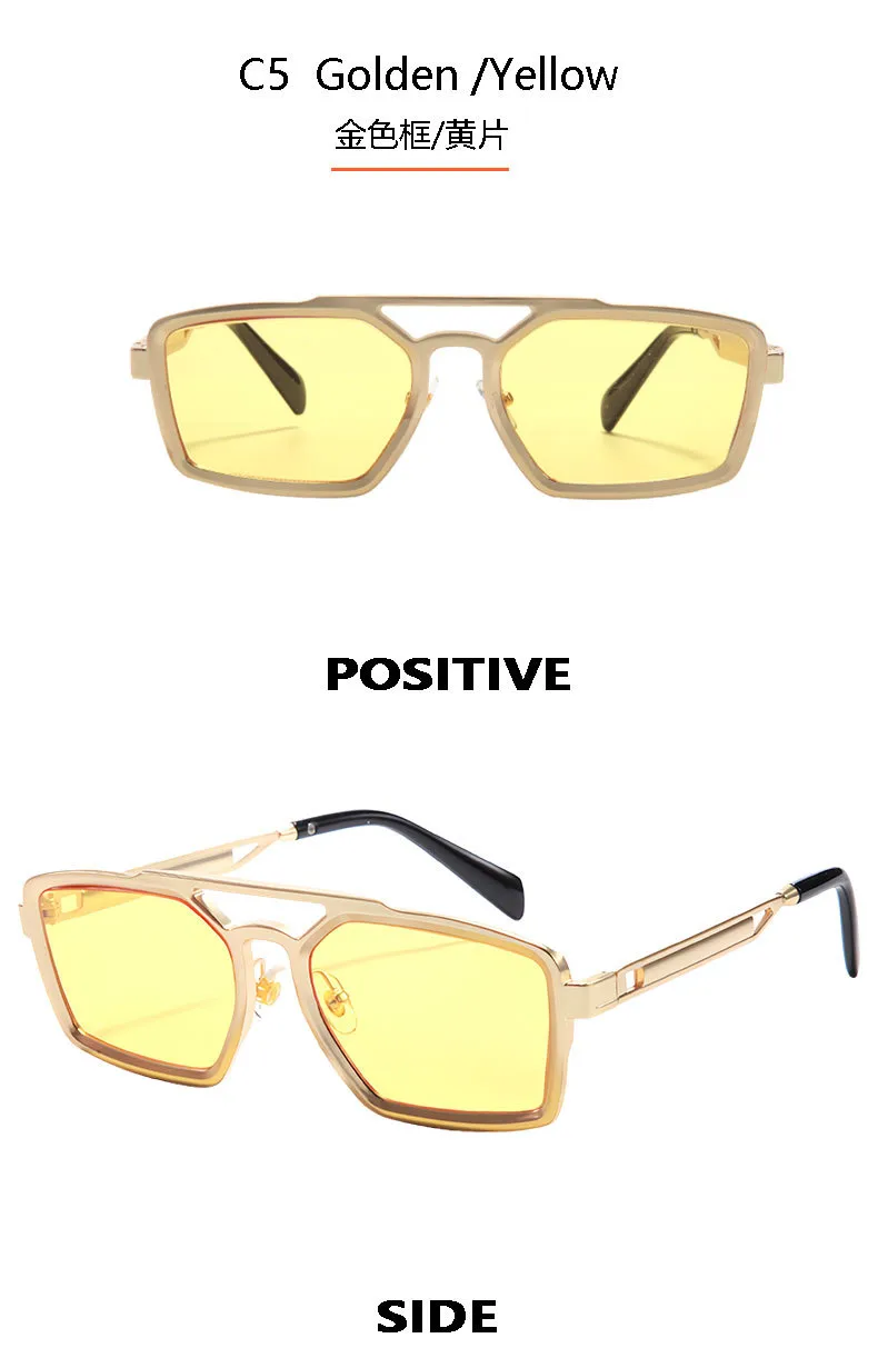 New   High-grade Metal Fashion Sunglasses Double Beam Retro Men's Outdoor Riding Sunglasses T22141 display picture 12