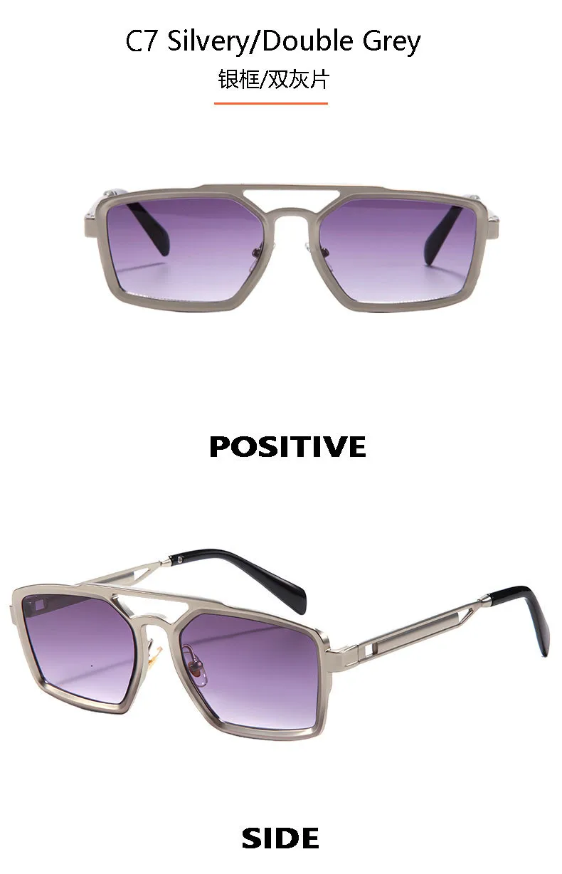 New   High-grade Metal Fashion Sunglasses Double Beam Retro Men's Outdoor Riding Sunglasses T22141 display picture 14
