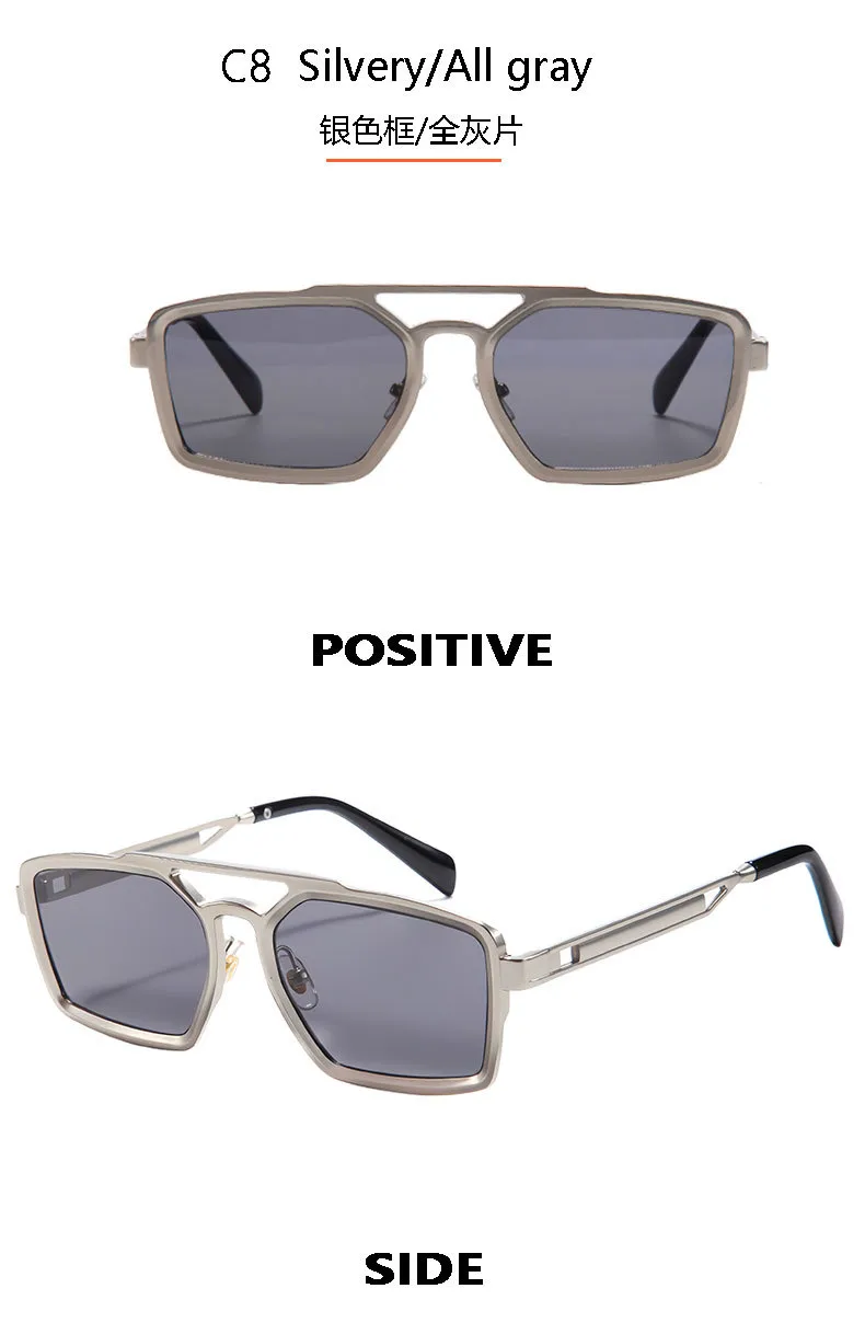 New   High-grade Metal Fashion Sunglasses Double Beam Retro Men's Outdoor Riding Sunglasses T22141 display picture 15