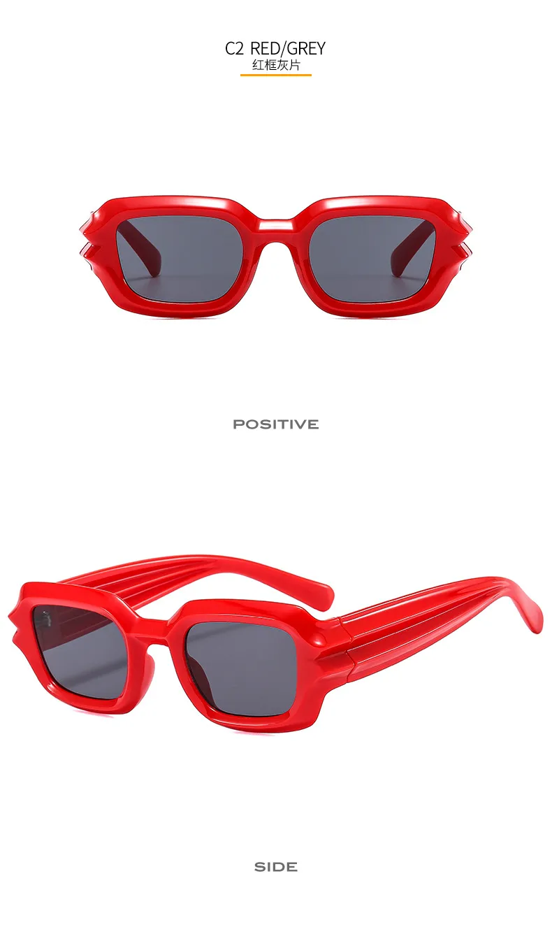 Personalized Box Sunglasses Summer New Cyber Celebrity Fashion Sunglasses Corrugated Hip Hop Sunglasses 2206 display picture 8