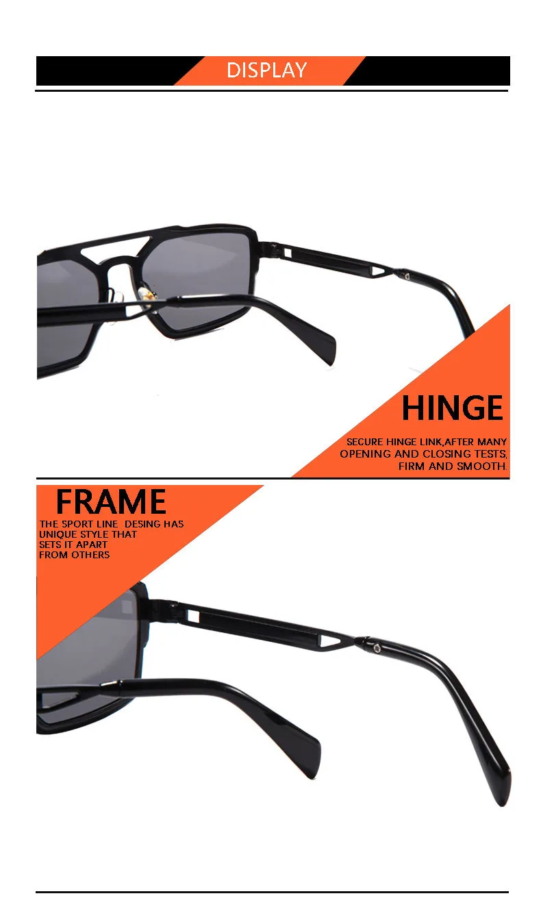 New   High-grade Metal Fashion Sunglasses Double Beam Retro Men's Outdoor Riding Sunglasses T22141 display picture 18