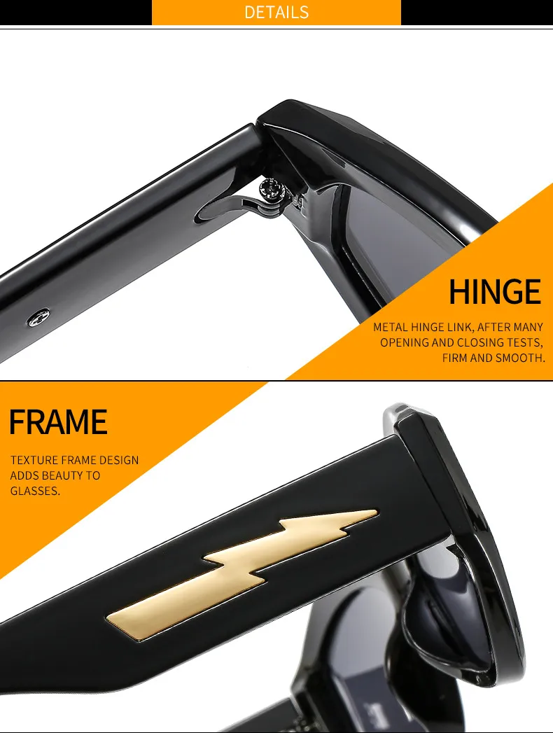 Fashion Personality Trendy Small Frame Sunglasses Lightning Decorative Vintage Glasses Irregular Dazzling Color Men's And Women's  Sunglasses display picture 14