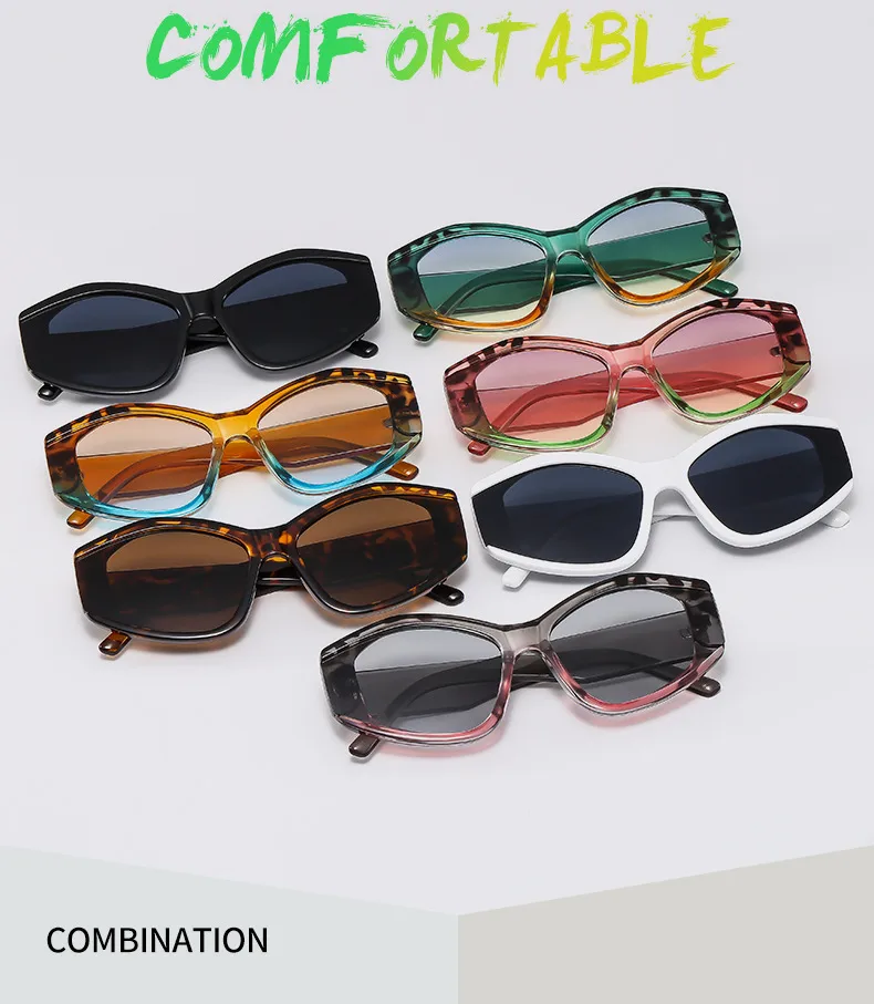 New Irregular  Color Matching Modern Sunglasses Fashion Design Women Sunglasses 5641 display picture 3