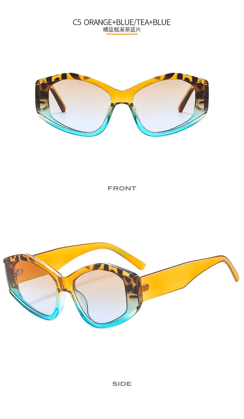 New Irregular  Color Matching Modern Sunglasses Fashion Design Women Sunglasses 5641 display picture 13