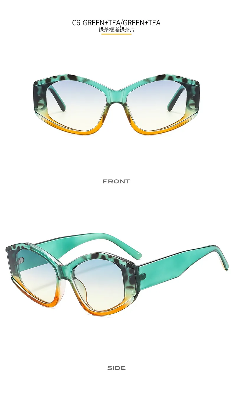 New Irregular  Color Matching Modern Sunglasses Fashion Design Women Sunglasses 5641 display picture 14