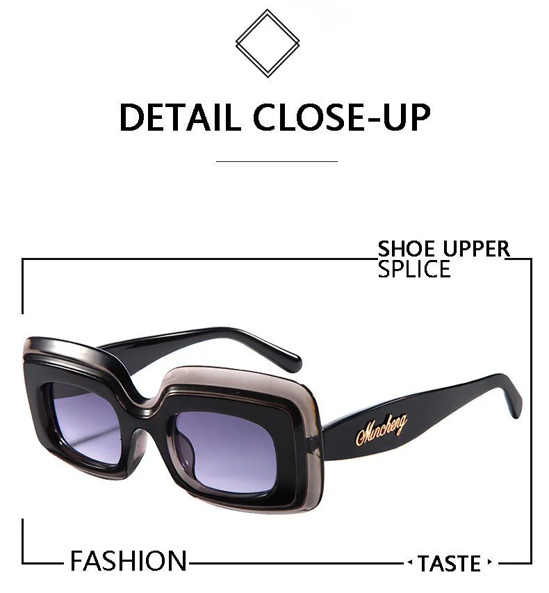 New  Fashion Sunglasses Men's And Women's  Large-frame Square Sunglasses Cool Tide High-value Glasses Frame M6216 display picture 2
