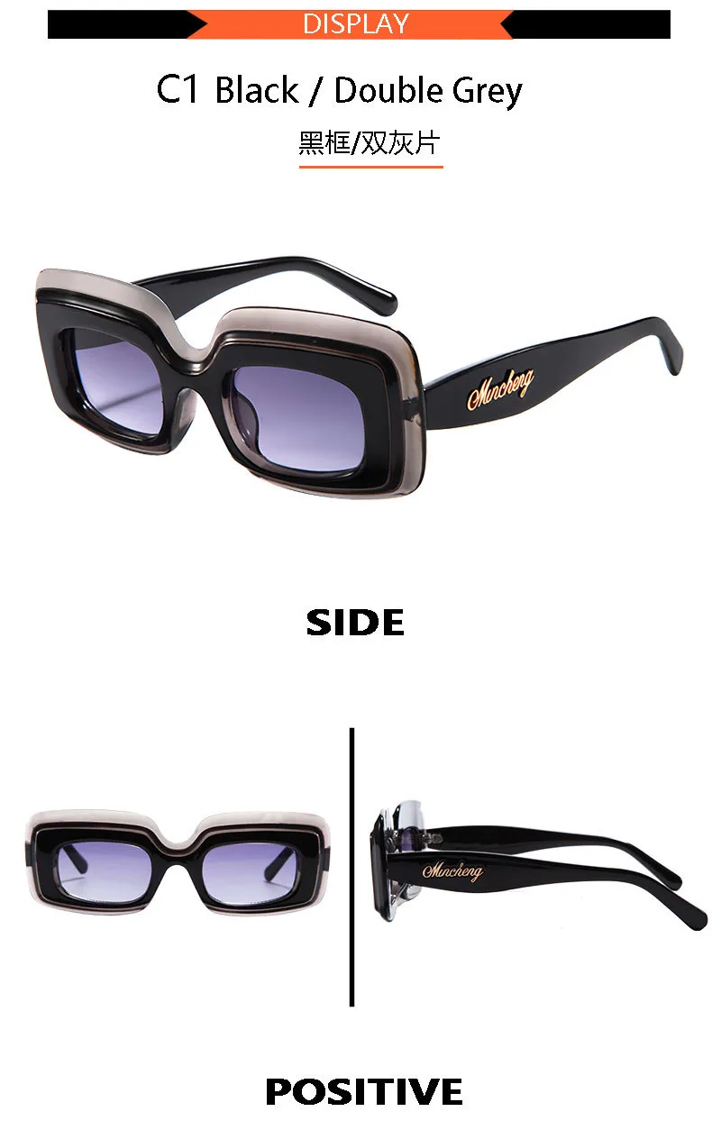 New  Fashion Sunglasses Men's And Women's  Large-frame Square Sunglasses Cool Tide High-value Glasses Frame M6216 display picture 7