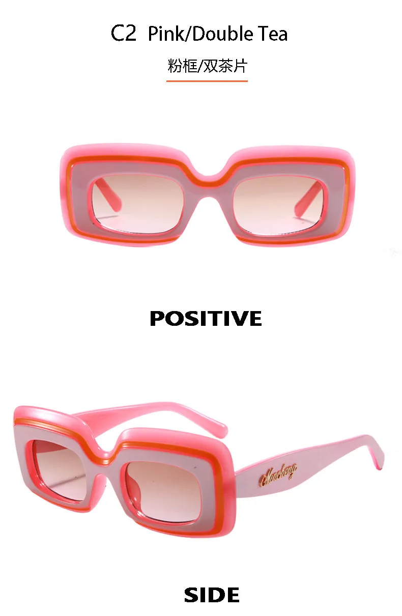 New  Fashion Sunglasses Men's And Women's  Large-frame Square Sunglasses Cool Tide High-value Glasses Frame M6216 display picture 9