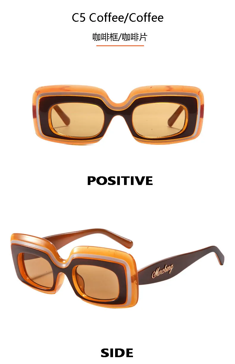New  Fashion Sunglasses Men's And Women's  Large-frame Square Sunglasses Cool Tide High-value Glasses Frame M6216 display picture 12