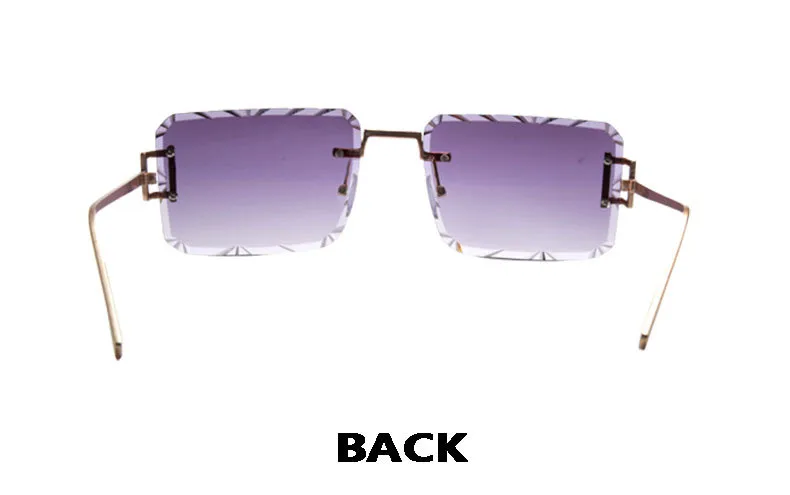 New  Personality Rhombus Frameless Square Trim High-end Luxury Women's Sunglasses Sunshade Sunglasses 2353 display picture 8
