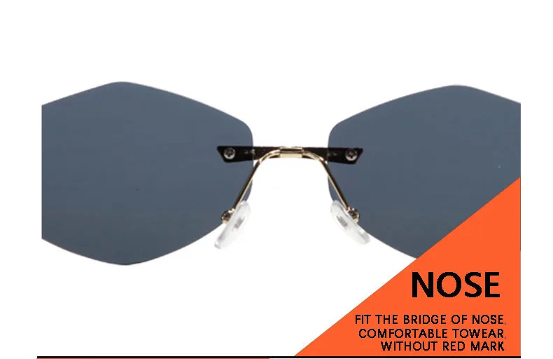 Personality New Frameless Diamond Sunglasses Internet Red With Metal Small Frame Glasses Fashion Sunglasses T22142 display picture 16