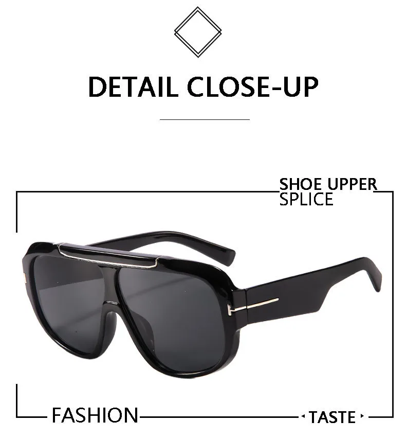 New  Trend Large Frame Goggles  Fashion Sunglasses Men's Anti-ultraviolet Sunglasses Women T22113 display picture 2