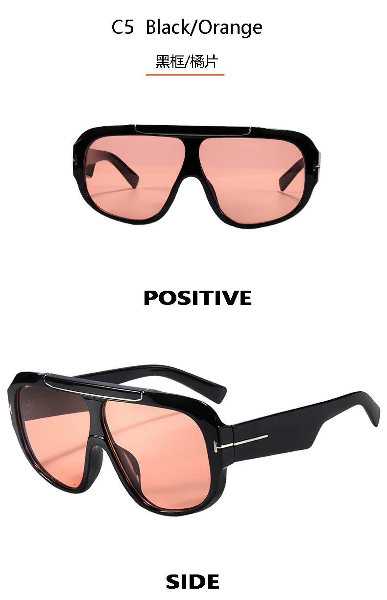 New  Trend Large Frame Goggles  Fashion Sunglasses Men's Anti-ultraviolet Sunglasses Women T22113 display picture 12