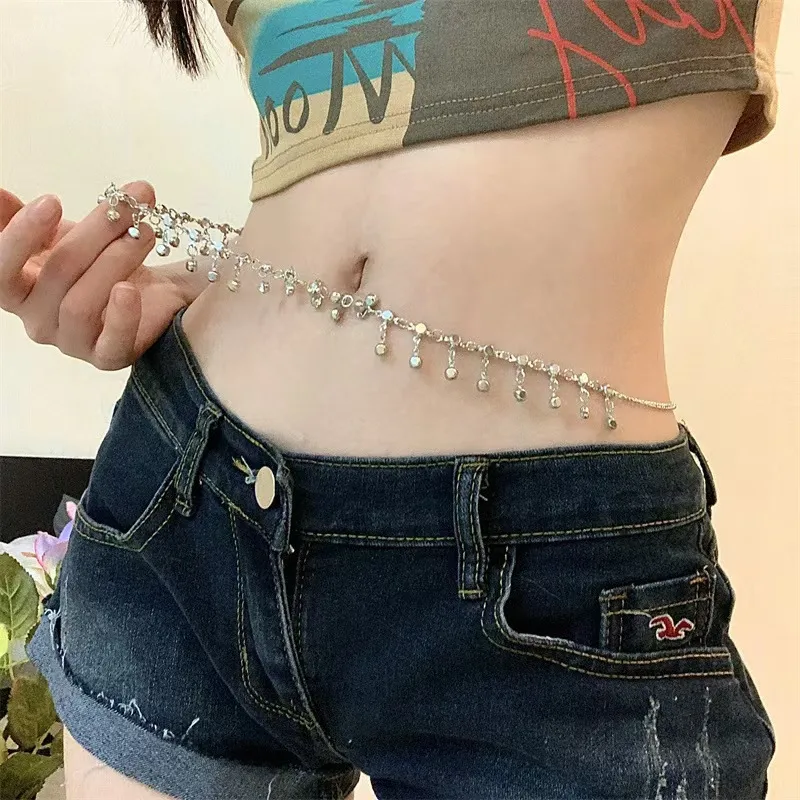 Jewelry Bikini Rhinestone Chain Waist Decoration Multi-layer Body Chain Star Rhinestone Tassel Waist Chain Women display picture 7