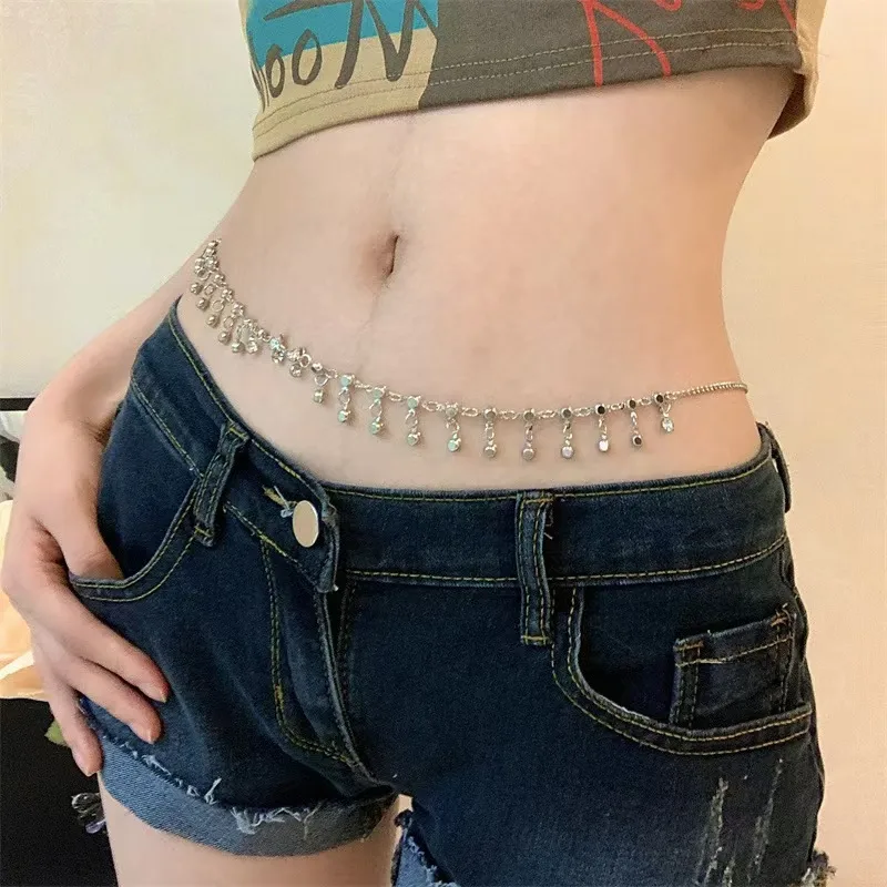 Jewelry Bikini Rhinestone Chain Waist Decoration Multi-layer Body Chain Star Rhinestone Tassel Waist Chain Women display picture 9