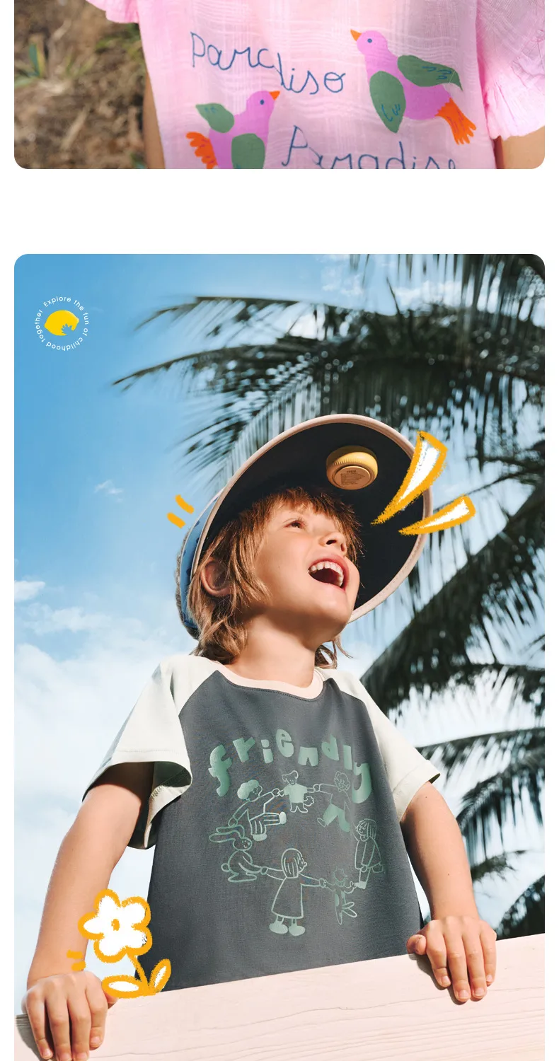 Lemon Baby Children Sun Hat Fan Hat Boys And Girls Sun Hat Summer Empty Top Big Brim Sun Hat display picture 19