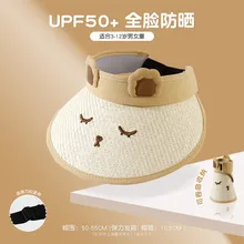 Children's Sunshade Hat Summer Thin Boys And Girls Cartoon Bear Sunscreen Straw Hat Baby Travel Breathable Sun Hat display picture 18