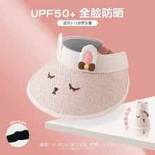 Children's Sunshade Hat Summer Thin Boys And Girls Cartoon Bear Sunscreen Straw Hat Baby Travel Breathable Sun Hat display picture 20
