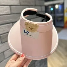 Children's Sunshade Hat Summer Thin Boys And Girls Cartoon Bear Sunscreen Straw Hat Baby Travel Breathable Sun Hat display picture 30
