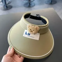Children's Sunshade Hat Summer Thin Boys And Girls Cartoon Bear Sunscreen Straw Hat Baby Travel Breathable Sun Hat display picture 33
