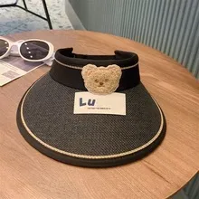 Children's Sunshade Hat Summer Thin Boys And Girls Cartoon Bear Sunscreen Straw Hat Baby Travel Breathable Sun Hat display picture 34