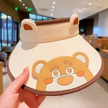 Children's Sunshade Hat Summer Thin Boys And Girls Cartoon Bear Sunscreen Straw Hat Baby Travel Breathable Sun Hat display picture 48