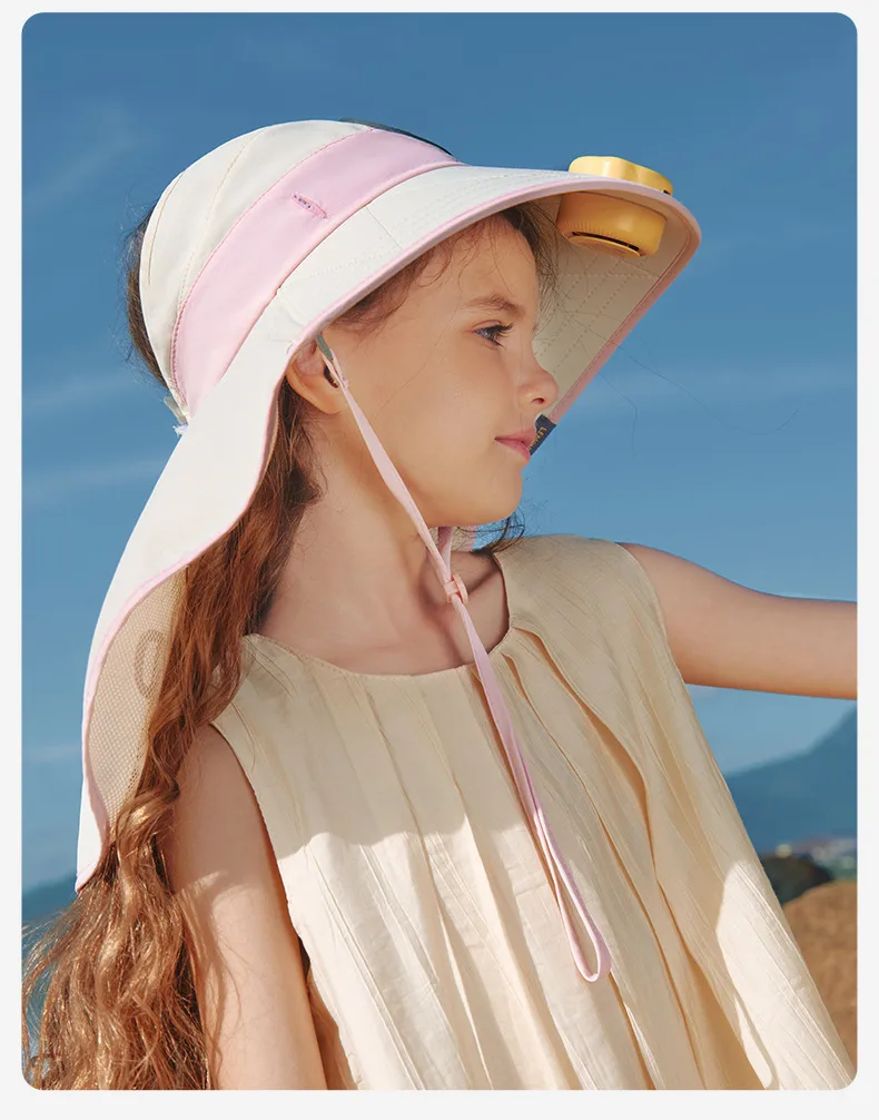 Lemon Baby Children's Fan Sun Hat Boys And Girls Sun Hat Summer Empty Top Hat Big Hat Baby Sun Hat display picture 25