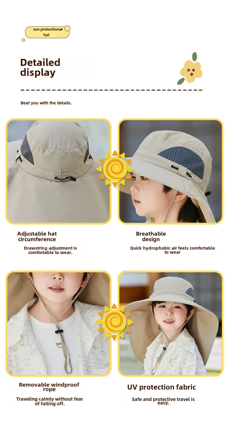Girls Solar Fan Hat Rechargeable Big Wind Shawl Sun Hat Summer Beach Mountain Climbing Hat For Boys display picture 17