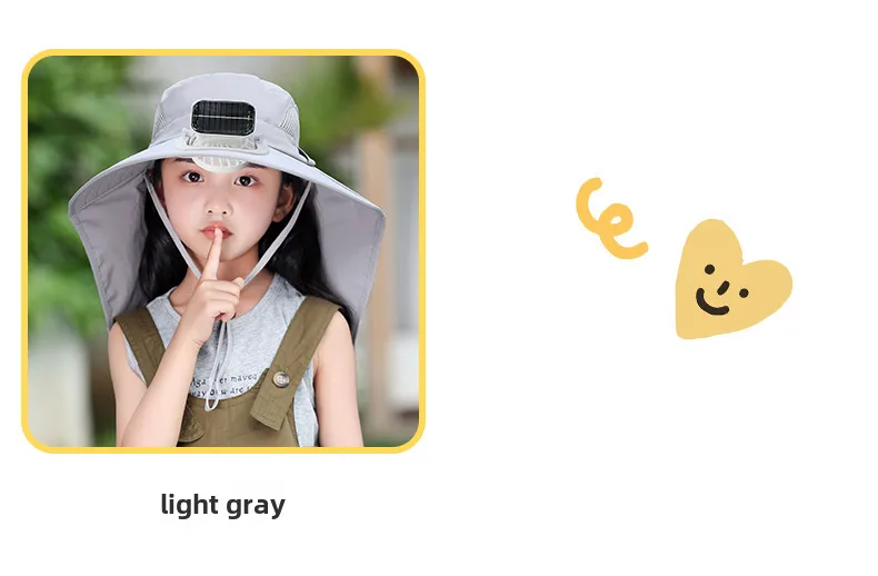 Girls Solar Fan Hat Rechargeable Big Wind Shawl Sun Hat Summer Beach Mountain Climbing Hat For Boys display picture 20