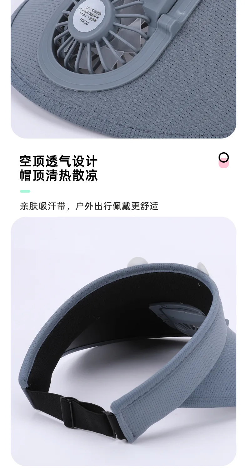 Cartoon Children's Fan Empty Hat Summer Rechargeable Sun Hat With Fan Sun Hat For Boys And Girls display picture 5