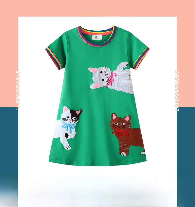 J-style Ump Fashion Knitted Girls' Children's Lianyi Princess Skirt  For Girls' Short-sleeved Dress display picture 1