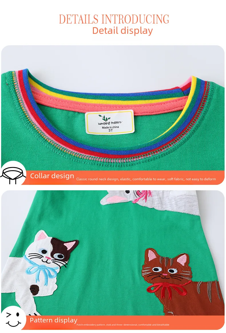 J-style Ump Fashion Knitted Girls' Children's Lianyi Princess Skirt  For Girls' Short-sleeved Dress display picture 5
